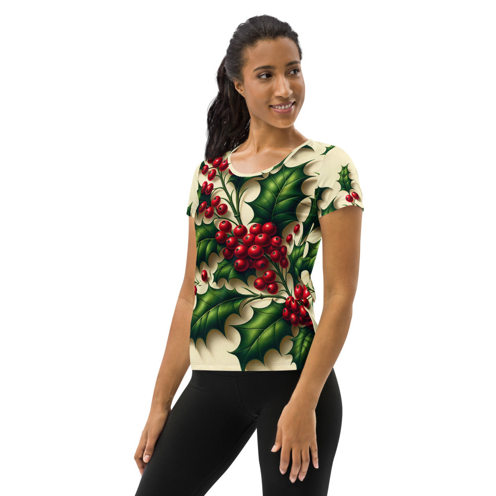 Whimsical Winter Wear Women's Athletic T-Shirt