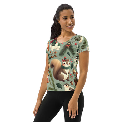 Whimsical Winter Wear Women's Athletic T-Shirt