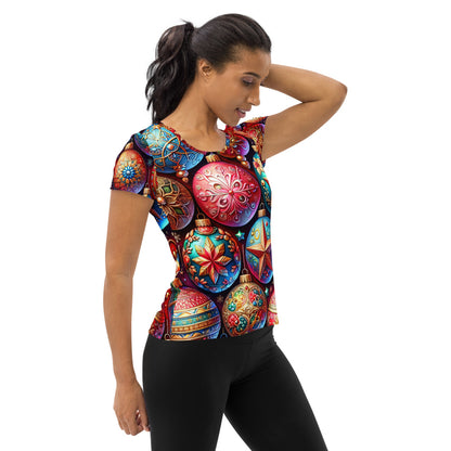 Whimsical Winter Wear Women's Athletic T-Shirt