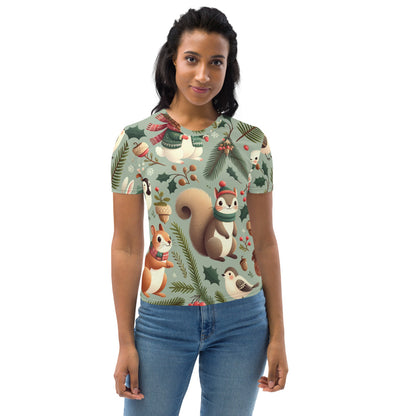 Whimsical Winter Wear Women's Crew Neck T-Shirt