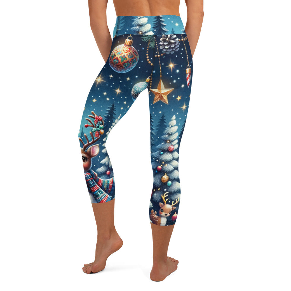 Whimsical Winter Wear Yoga Capri Leggings