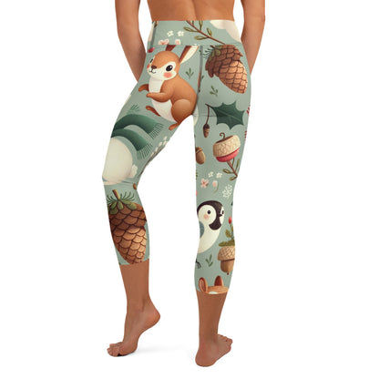 Whimsical Winter Wear Yoga Capri Leggings
