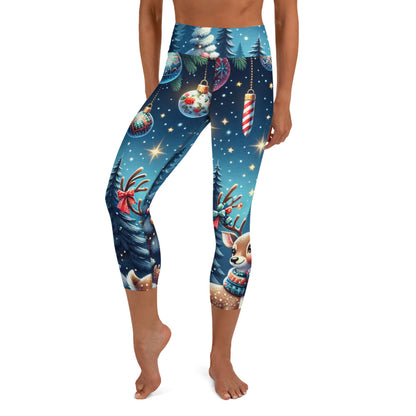 Whimsical Winter Wear Yoga Capri Leggings