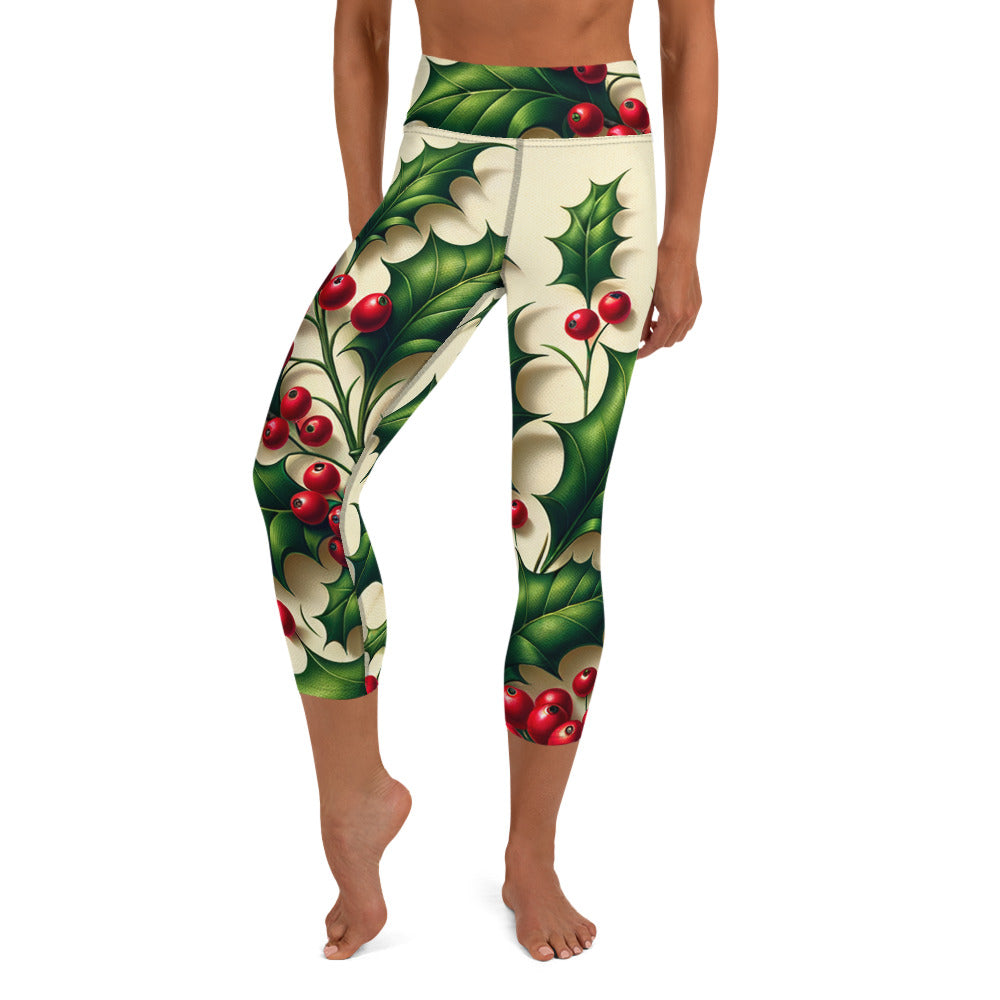 Whimsical Winter Wear Yoga Capri Leggings