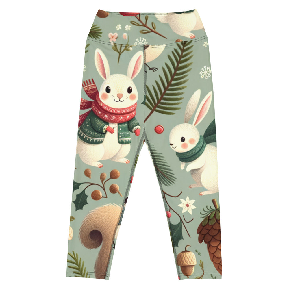 Whimsical Winter Wear Yoga Capri Leggings