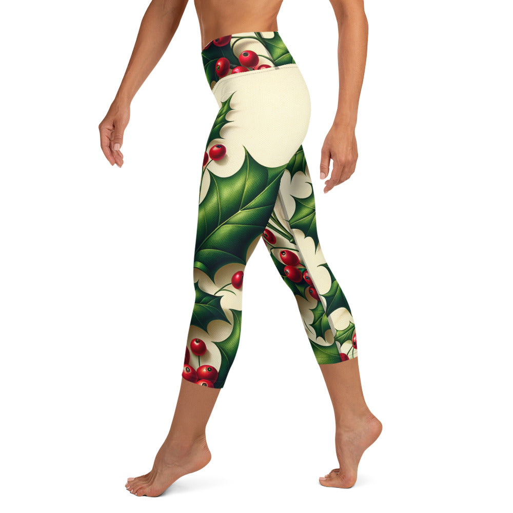 Whimsical Winter Wear Yoga Capri Leggings