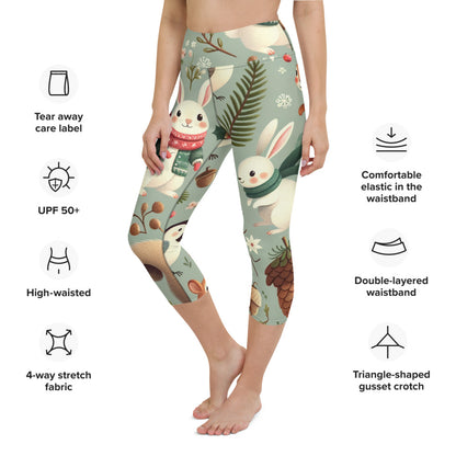 Whimsical Winter Wear Yoga Capri Leggings