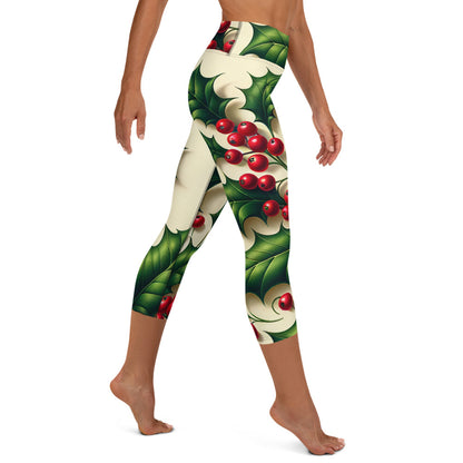Whimsical Winter Wear Yoga Capri Leggings