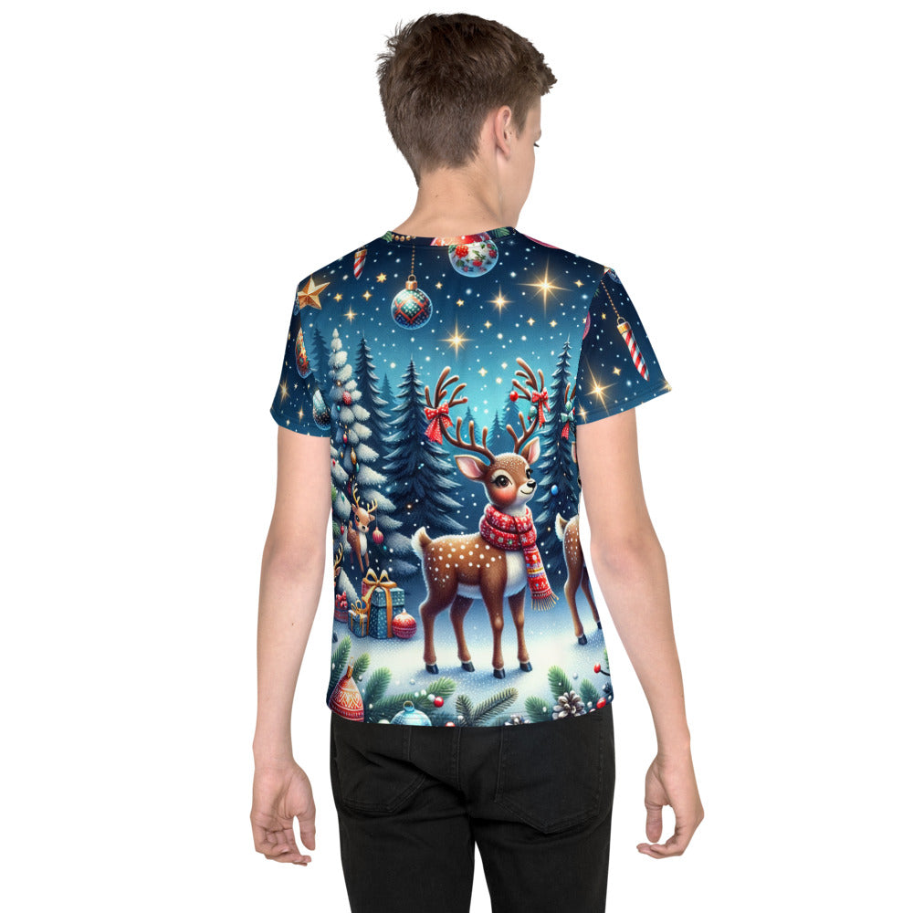Whimsical Winter Wear Youth Crew Neck T-shirt
