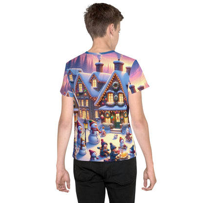 Whimsical Winter Wear Youth Crew Neck T-shirt
