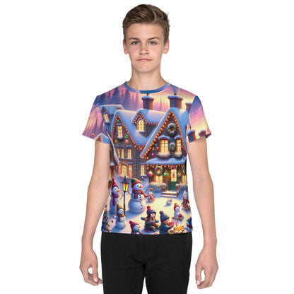 Whimsical Winter Wear Youth Crew Neck T-shirt