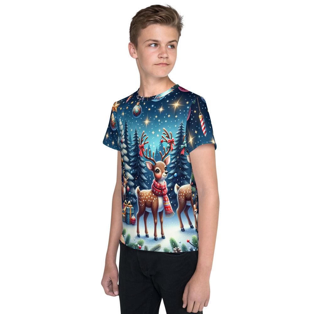 Whimsical Winter Wear Youth Crew Neck T-shirt