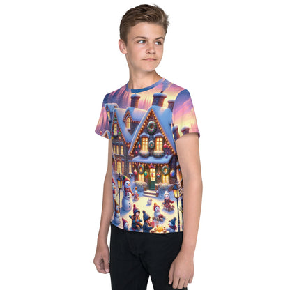 Whimsical Winter Wear Youth Crew Neck T-shirt