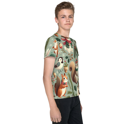 Whimsical Winter Wear Youth Crew Neck T-shirt